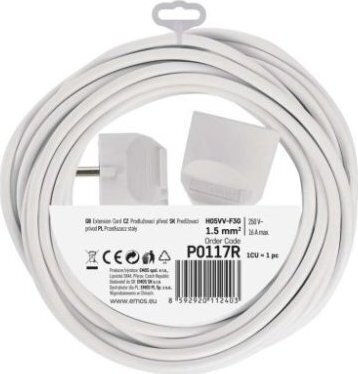 Emos Cablu de prelungire cu role cu lungimea de 7m Diametru 3 x 1.5mm² Albă