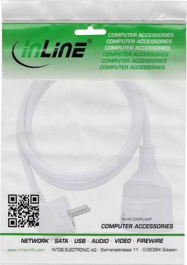 InLine Cablu de prelungire cu role cu lungimea de 5m Albă