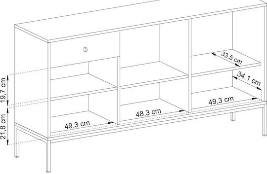 Bufet Mono cu Sertare Albastru + auriu 153.4x39x83.2cm