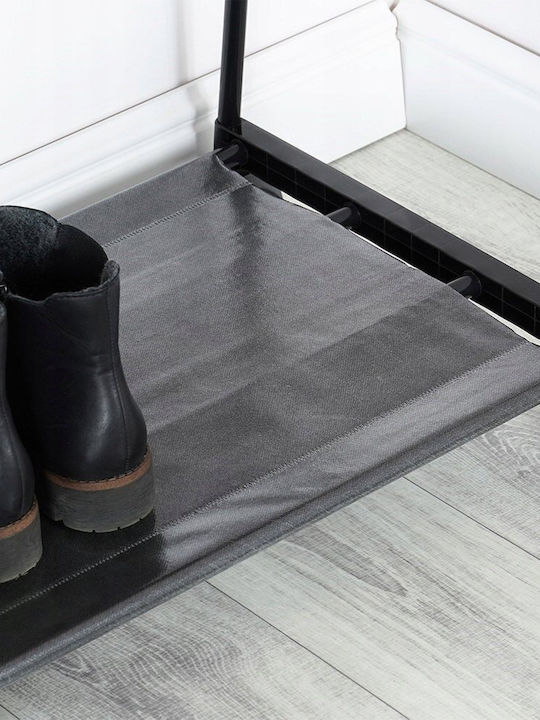 Vilde Wheeled Floor Garment Rack made of Metal Black 88x44x160cm