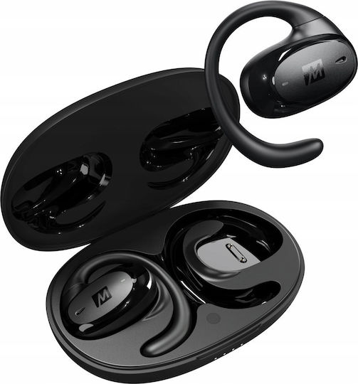 Mee Audio AirHooks Pro Open Ear Bluetooth Handsfree Earphones with Sweat Resistance and Charging Case Black