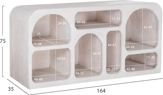 Sideboard Handyr made of Solid Wood White 165x35x75cm