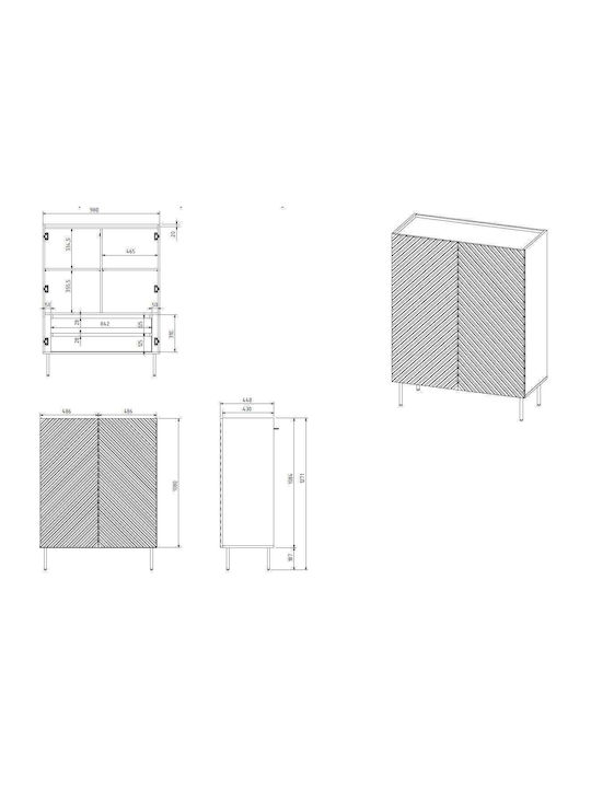 Мебели за съхранение дървен Зелен 98x45x127см