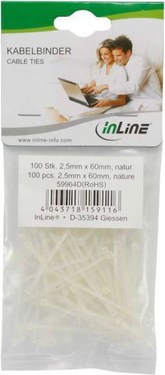 InLine Δεματικά Καλωδίων Πλαστικά σε Λευκό χρώμα (100τμχ)