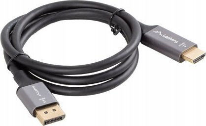 Lanberg DisplayPort M към HDMI M кабел адаптер 1м 4K черно-сребрист