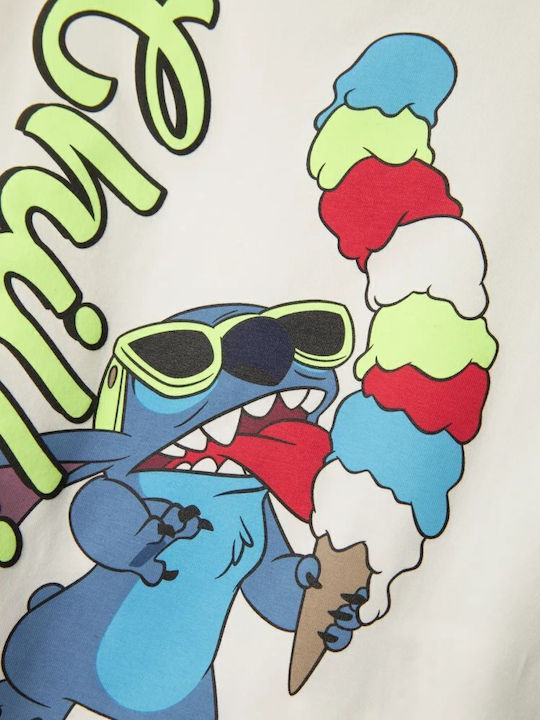 Tricou pentru copii alb Stitch
