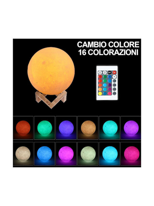 Bakaji Διακοσμητικό Φωτιστικό LED RGB Moon Light