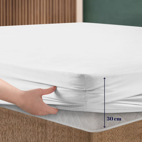 First Choice Σετ King Size 3τμχ 180x200εκ. με Λάστιχο White
