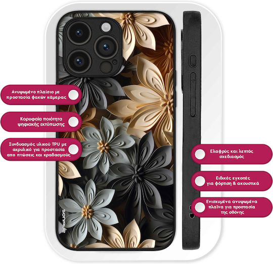 Калъф Sonique 3D Flower Series за Motorola Moto E22 4G Сив