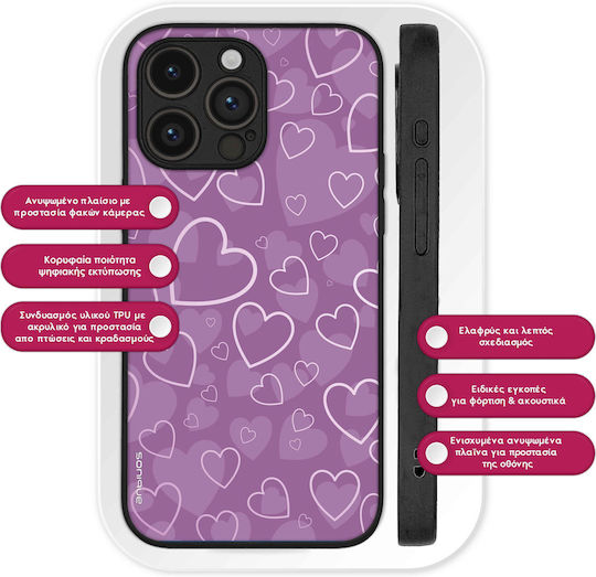 Carcasă din seria Sonique Heart pentru Motorola Edge 30 Neo 5G Violet
