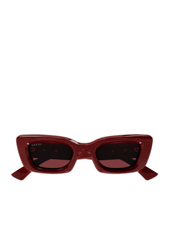 Gucci Damen Sonnenbrille mit Burgundisch Kunststoff Gestell und Burgundisch Linse GG1827S 003