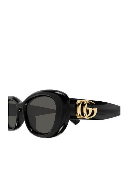 Gucci Damenteil Sonnenbrillen mit Schwarzem Horn umrandetem Rahmen und Grauen Gläser GG1829SK 001