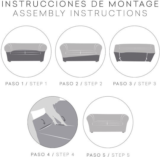 Eysa Roc Elastische Abdeckung für Zweisitziges Sofa C/16 Dark Grey 1Stück F7291716C