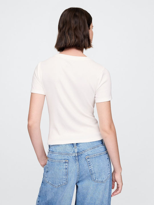 Γυναικείο Crop Top Βαμβακερό Off White