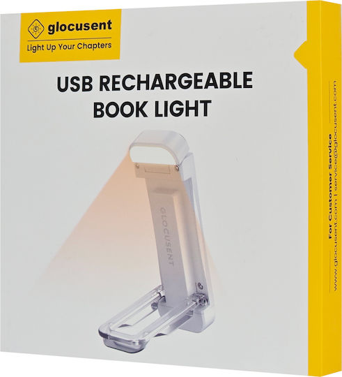 Glocusent Glocusent Φωτάκι Βιβλίου LED με Κλιπ Λευκό