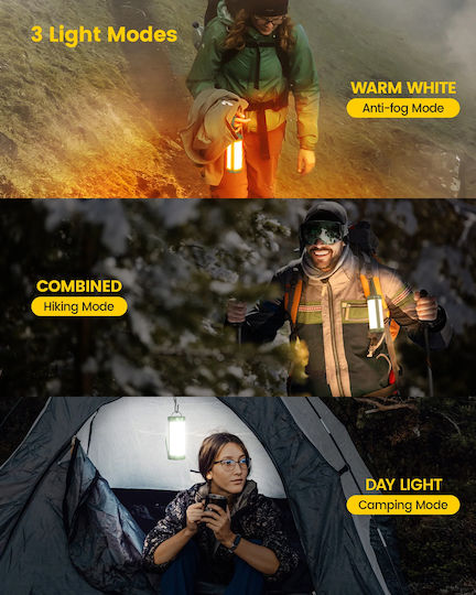 Glocusent Glocusent Lanternă LED Reîncărcabilă Pentru Camping Cu Lanternă 1200 Lumen Verde