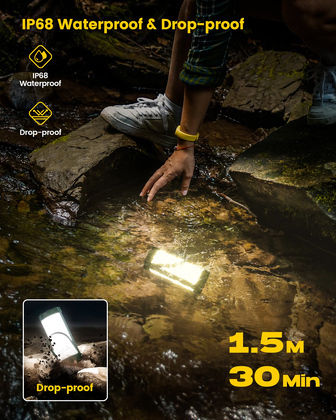Glocusent Glocusent Lanternă LED Reîncărcabilă Pentru Camping Cu Lanternă 1200 Lumen Verde