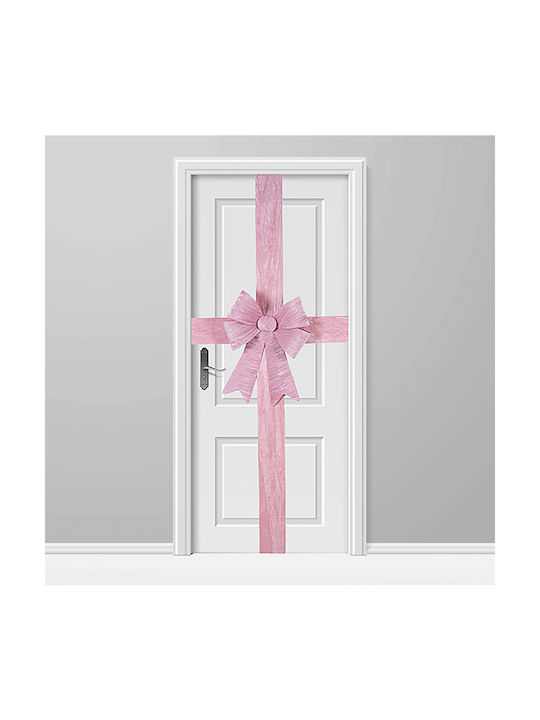 Bakaji Bakaji Pink Christmas Bow Door Decoration 49x52cm Christmas Ornament Door