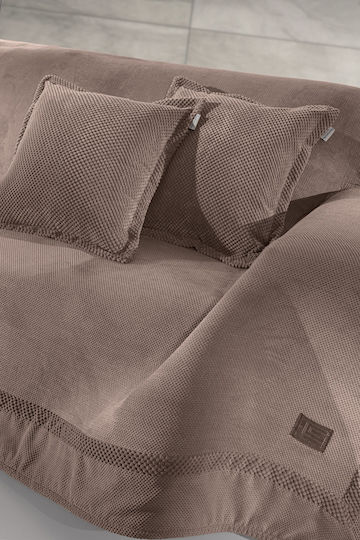 Guy Laroche Rubicon Ριχτάρι Διθέσιου Καναπέ Δύο 'Οψεων 170x250εκ. Choco