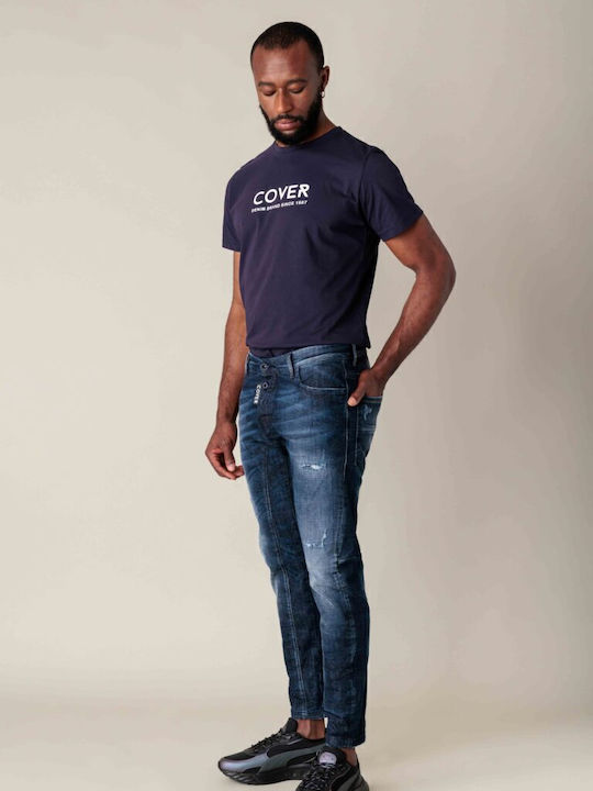 Men's Jeans Pants Elastic Blue