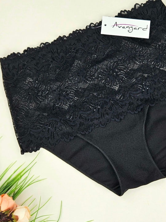 Talie înaltă Femeie Slip cu Dantelă Black