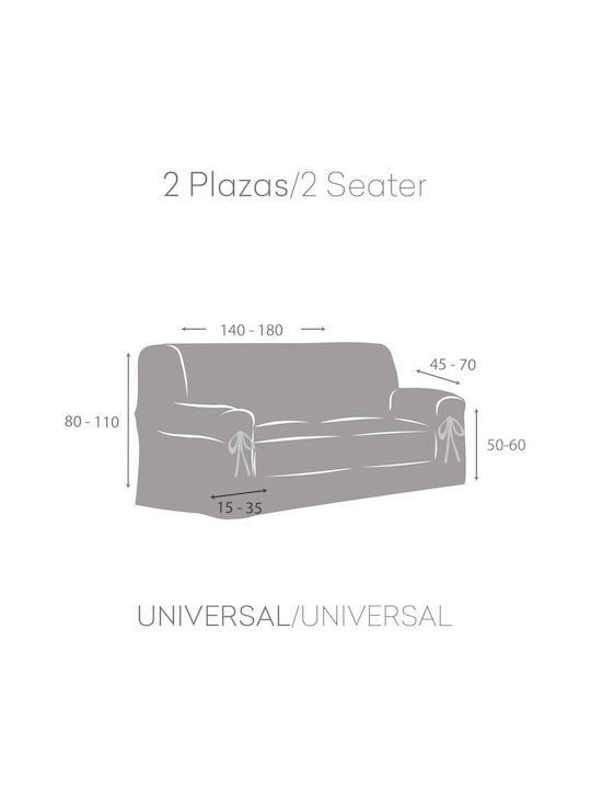 Eysa Turin Elastic Cover for Two Seater Sofa Brown 1pcs F6233011