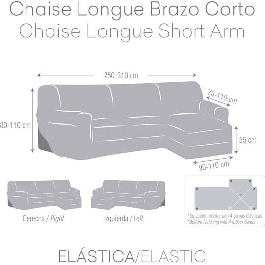 Eysa Troya Husă Elastică Canapea de colț C/9 Brick Red 250εκ. 1buc FC031499I