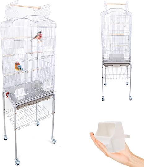 Bakaji Bird Cage 46x36x148cm. White