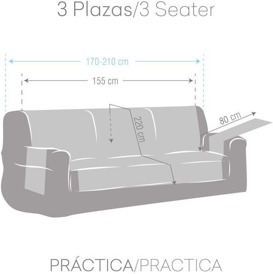 Eysa Turin Elastic Cover for Three Seater Sofa C/4 Green 1pcs F233304