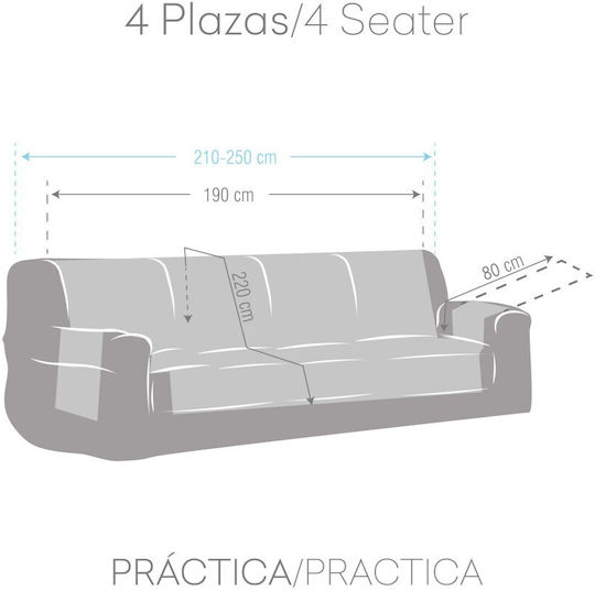 Eysa Turin Elastische Abdeckung für Vier-Sitzer-Sofa C/4 Green 1Stück F243304