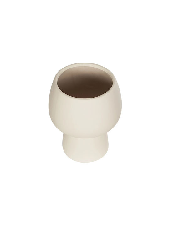 GloboStar Διακοσμητικό Βάζο Κεραμικό Morea Μπεζ Φ17xΥ20cm