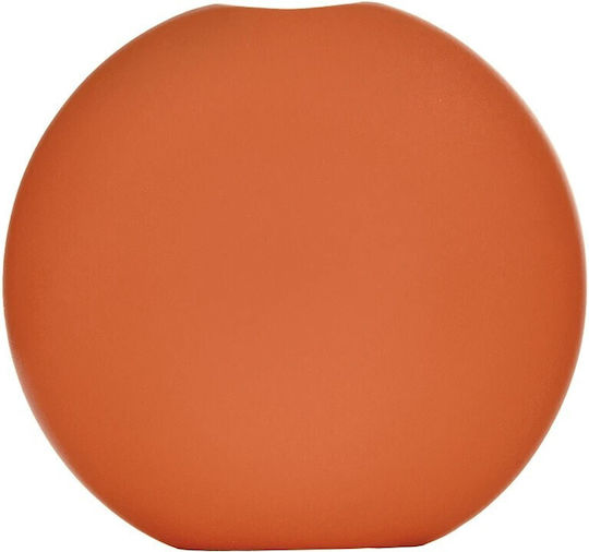 GloboStar Διακοσμητικό Βάζο Κεραμικό Artificial Garden Cinnamon Πορτοκαλί Φ15xΥ14cm
