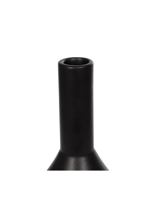 GloboStar Διακοσμητικό Βάζο Κεραμικό Cannoli Μαύρο Φ13xΥ20cm