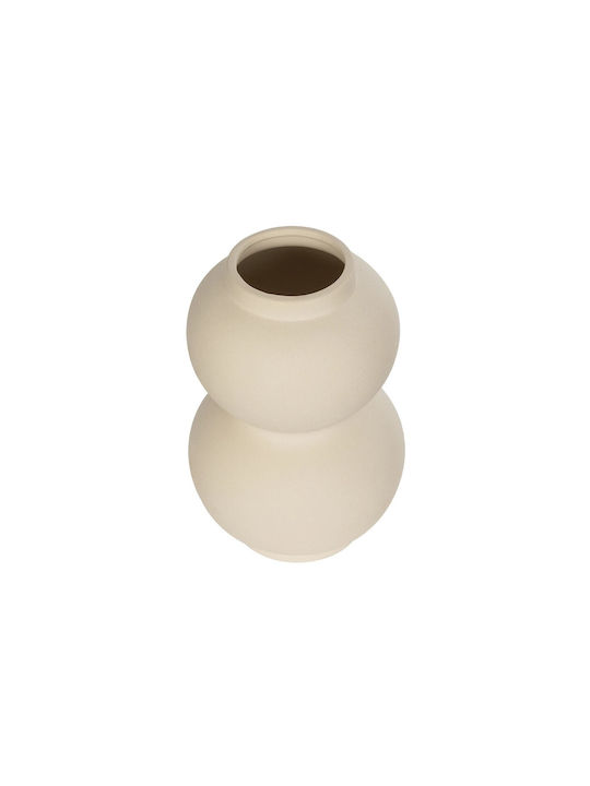 GloboStar Decorative Vase Artificial Garden Pearl Beige 13x13x21cm