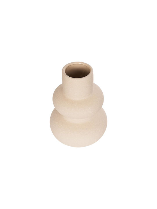 GloboStar Decorative Vase Artificial Garden Quartz Beige 15x15x20cm