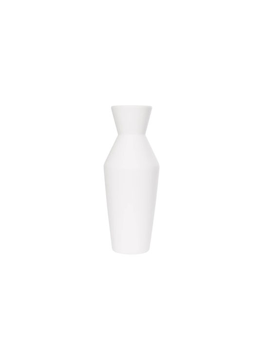 GloboStar Decorative Vase Artificial Garden Malvina White 10x10x24cm