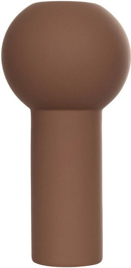 GloboStar Διακοσμητικό Βάζο Κεραμικό Artificial Garden Costa Rica Καφέ Φ10xΥ21cm