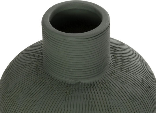 GloboStar Διακοσμητικό Βάζο Κεραμικό Artificial Garden Malachite Γκρι Φ13xΥ16cm