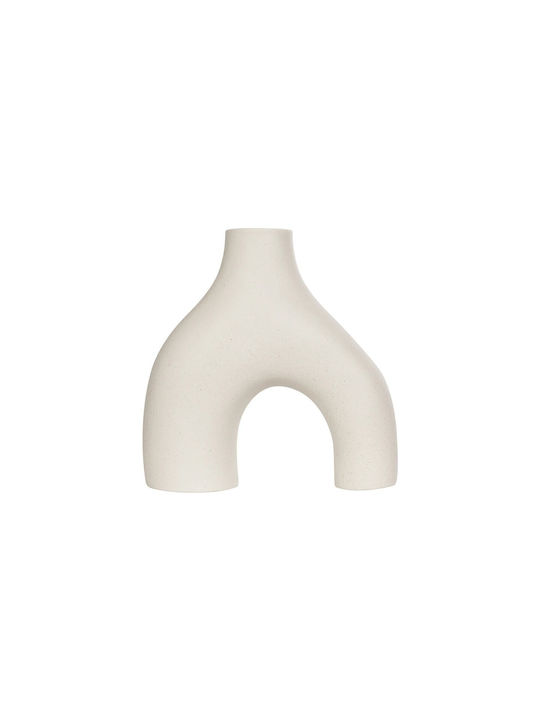 GloboStar Διακοσμητικό Βάζο Keramik Toledo Beige 10x23x24cm 1Stück