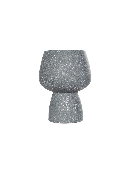 GloboStar Διακοσμητικό Βάζο Κεραμικό Artificial Garden Samui Γκρι Φ16xΥ20cm