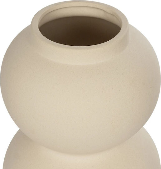 GloboStar Декоративна ваза Керамика Artificial Garden Pearl Бежов 13x13x21см 1бр