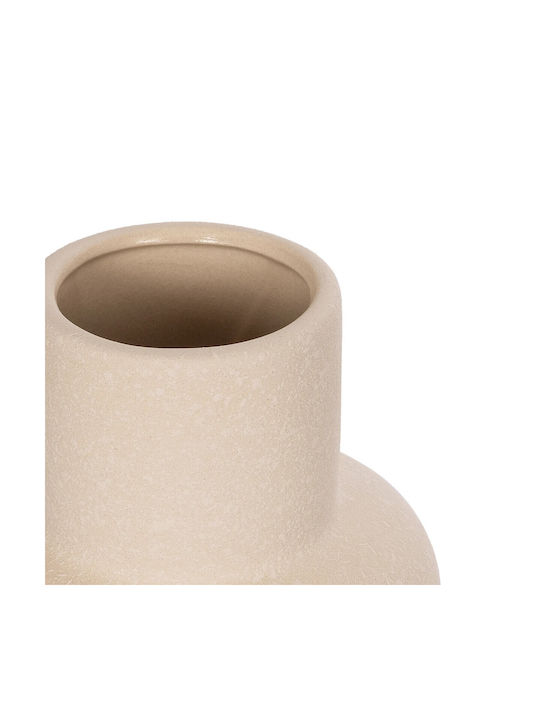 GloboStar Decorative Vase Artificial Garden Quartz Beige 15x15x20cm