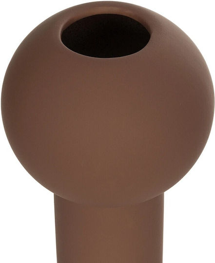 GloboStar Διακοσμητικό Βάζο Κεραμικό Artificial Garden Costa Rica Καφέ Φ10xΥ21cm