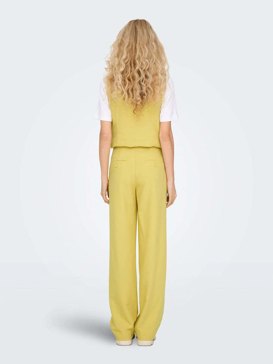 Damen Stoff Hose Yellow