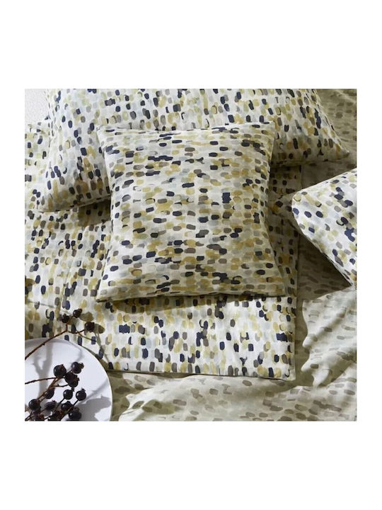 Tac Set Husă de Pilotă Bumbac Dublă cu 2 Fețe de Pernă & 1 Cearsaf 200x220 Gri
