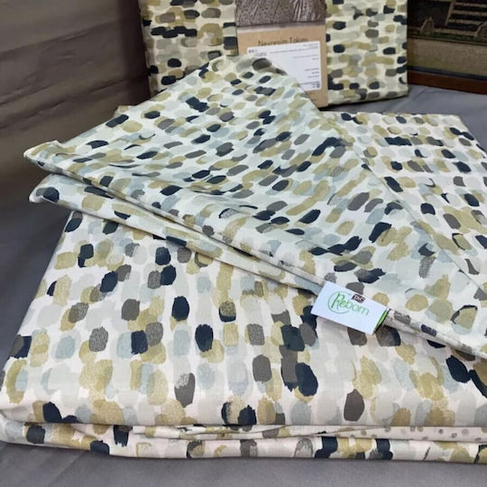 Tac Bettbezug-Set Baumwolle Doppelbett mit 2 Kissenbezügen & 1 Bettlaken 200x220 Gray