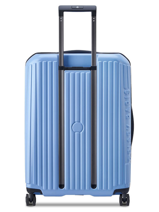 Delsey Securitime Medium Hard Suitcase Lavender Blue with 4 Wheels Height 66cm