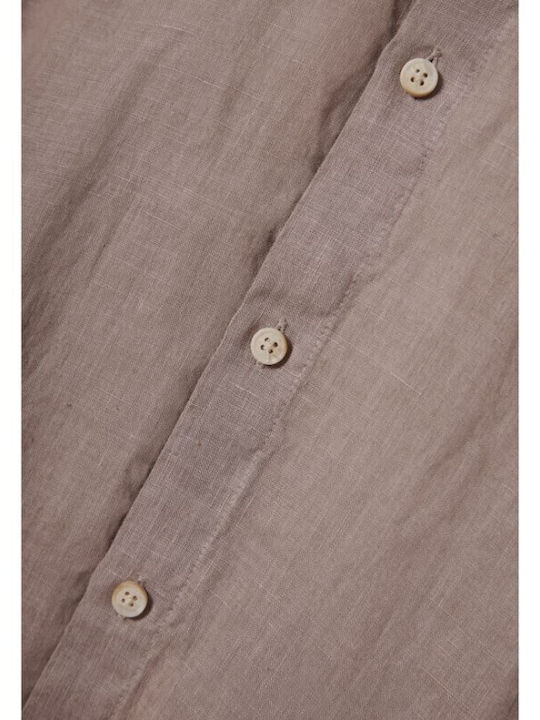 Long-sleeved Linen Shirt Cigar
