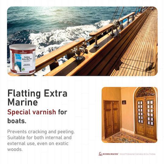 Borma Wachs Flatting Extra Marine Συντηρητικό Ξύλου Διαλύτου Άχρωμο Ματ 375ml
