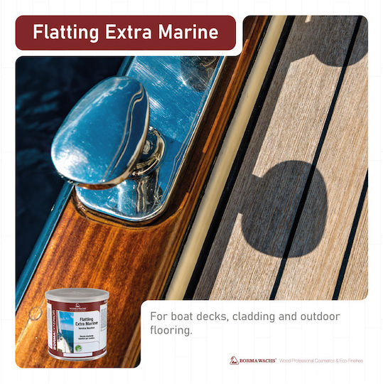 Borma Wachs Flatting Extra Marine Συντηρητικό Ξύλου Διαλύτου Άχρωμο Ματ 375ml